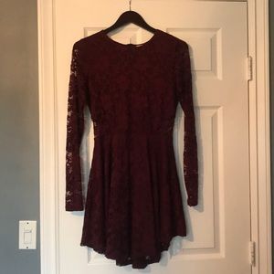 Burgundy lace dress